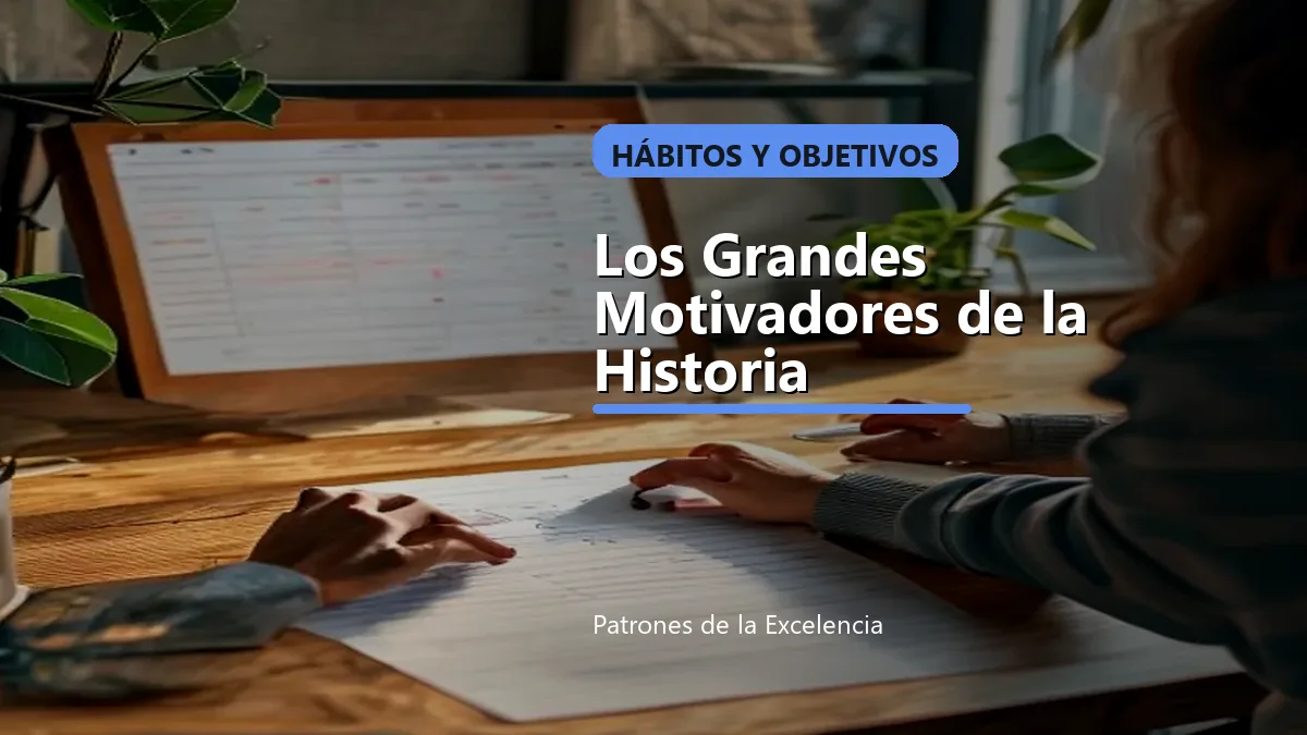 Los Grandes Motivadores de la Historia: portada única sobre Hábitos y objetivos