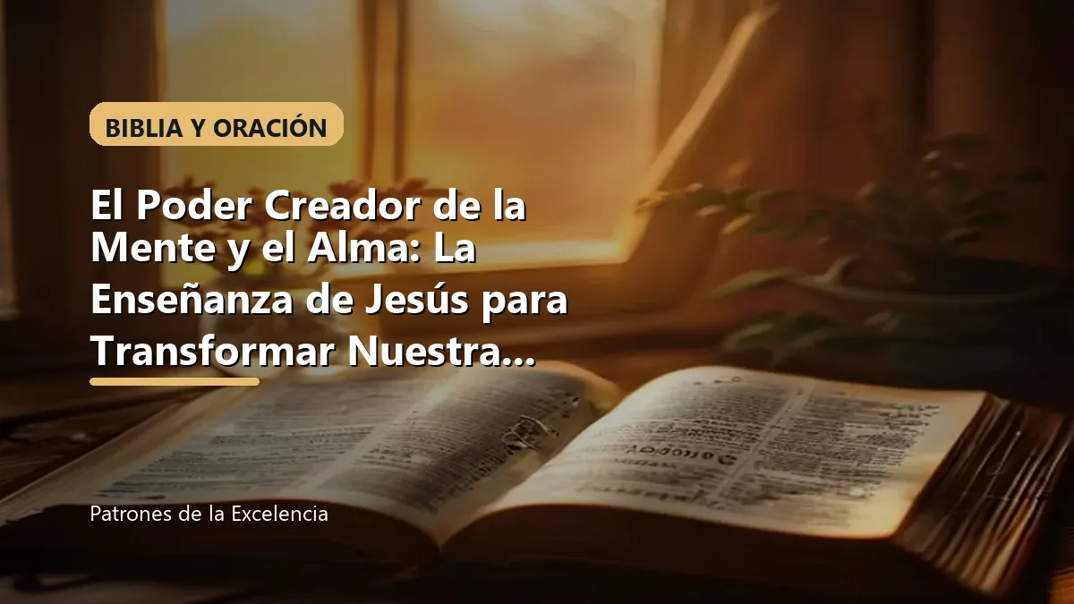El Poder Creador de la Mente y el Alma: La Enseñanza de Jesús para Transformar Nuestra Realidad: portada única sobre Biblia y oración