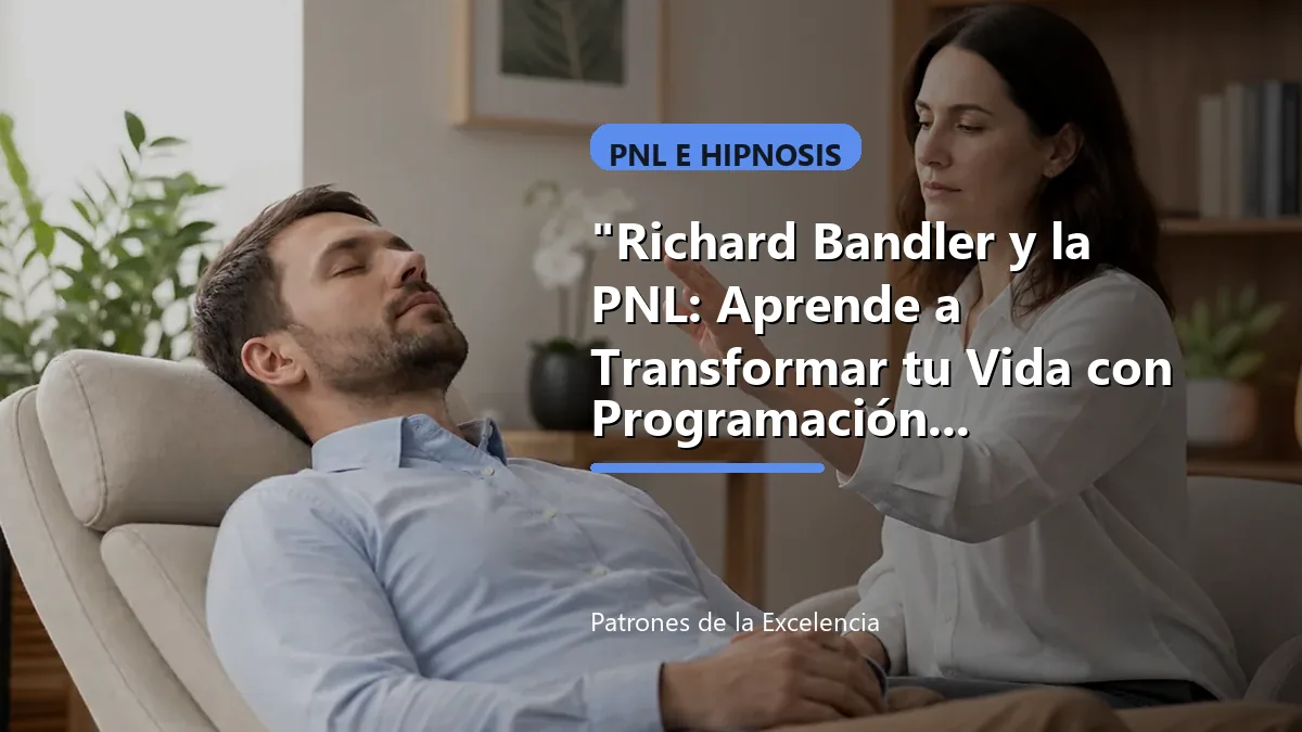 "Richard Bandler y la PNL: Aprende a Transformar tu Vida con Programación Neurolingüística": portada única sobre PNL e hipnosis