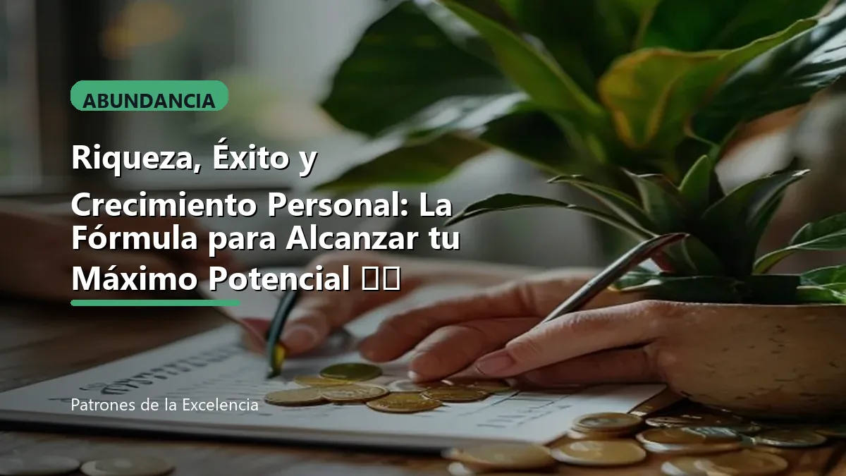 Riqueza, Éxito y Crecimiento Personal: La Fórmula para Alcanzar tu Máximo Potencial 🌱💰: portada unica y optimizada para SEO
